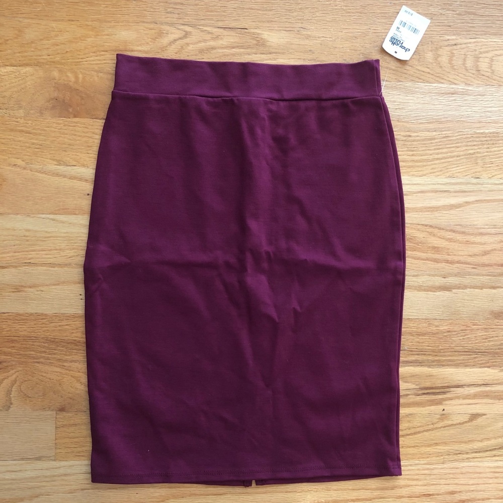 Charlotte Russe Burgundy Pencil Skirt